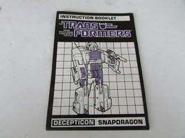 HASBRO 1986 TRANSFORMERS INSTRUCTIONAL BOOKLET DECEPTICON SNAPDRAGON L9 - $7.69