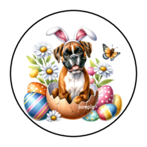 30 Easter Boxer Envelope Seals Stickers Labels Tags 1.5&quot; Round Puppy Dog - £6.19 GBP