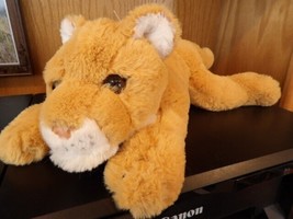 FAO Schwarz Lion Cub Lioness Plush Adopt A Wild Pal Endangered Lying 14" Toy - $8.41