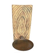 Rustic Wall Sconce Wood back with Metal Pillar holder 8H X 3.75W - $33.83 CAD