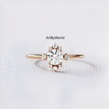 1.09CT Round Cut Colorless Simulated Engagement Wedding Designer Bridal Ring - £79.38 GBP