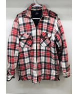 Dickies Quilted Plaid Flannel Jacket Men’s Size Medium Red Black White - £17.39 GBP