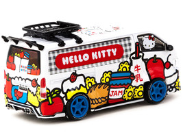 Toyota Hiace Widebody Van Hello Kitty Capsule Delivery w METAL OIL CAN 1/64 Diec - £42.11 GBP