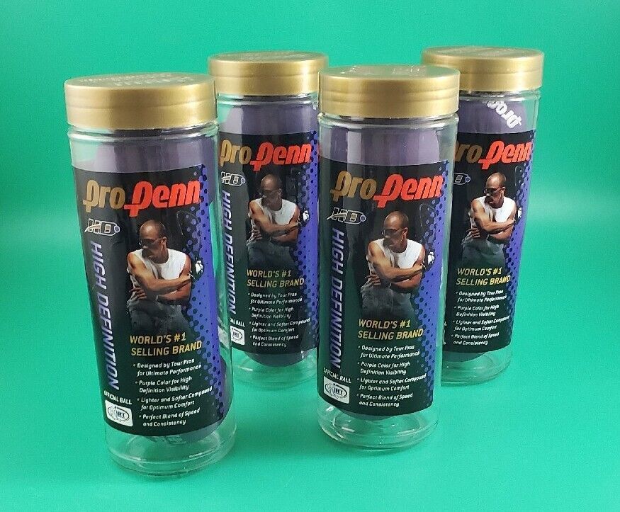 4 Cans Penn /Head ProPenn High Definition Official Racquet Balls, 3 Pack 12 Pcs - $24.74