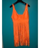 Bright Orange Fringe Two Piece Swimsuit Size XL Extra Large  - $9.99