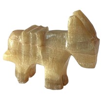 Donkey Hand Carved Marbled Alabaster Art Sculpture Miniature Statue Home... - £7.76 GBP