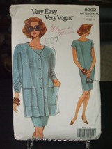Vogue 8292 Misses Unlined Jacket &amp; Dress Pattern - Size 20/22/24 Bust 42... - $13.98