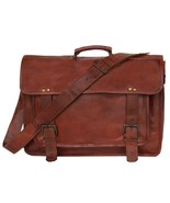 18&quot; leather messenger bag laptop case office briefcase gift for men comp... - $110.99 CAD