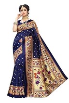 Women&#39;s Printed Silk Saree with Blouse sari d - £1.55 GBP