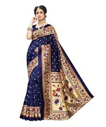 Women&#39;s Printed Silk Saree with Blouse sari d - £1.57 GBP