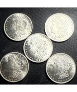 REAL DEAL LOT OF FIVE (5) UNCIRCULATED 1921 MORGAN SILVER DOLLARS. MINT, GEM!!!! - $6,518.63 MXN