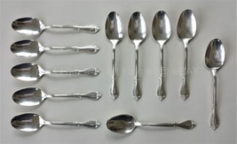 ROGERS oneida silverplate flatware MEMORY 11pc tea dessert spoons monogr... - £29.85 GBP