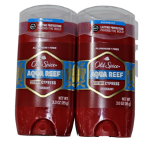 2 Pack Old Spice Aqua Reef Aluminum Free Deodorant Lasting Cypress Scent 3oz - £23.42 GBP