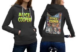 Alice Cooper Musician High-Quality Women&#39;s Black Hoodie - £27.52 GBP