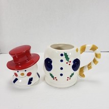 Snowman with Large Red Hat Mug with Lid 12 oz Temp-tations Presentable b... - $9.90