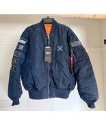 NEW ALPHA INDUSTRIES MA-1 FLIGHT MENS JACKET NYLON BLUE MJM21000C1 - SIZ... - $185.00