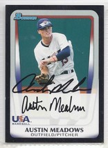 Austin Meadows Signed Autographed Card 2011 Bowmand Draft USA - £7.13 GBP