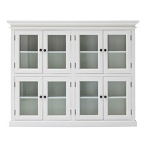 52" White Wood and Glass Two Level Storage Cabinet - $2,744.80 CAD