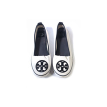 TORY BURCH Shoes Size 10 Bone White Canvas Flat Sneakers *LOVELY* SZ 10 - £50.97 GBP