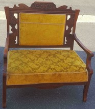 Gorgeous Antique Settee - Upholstered Seat and Back - GDC - EXQUISITE DE... - $296.99