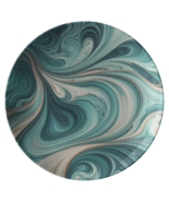 Dinner Plate Set Turquoise Waves and Gold Marble Look – Marble Look Dish... - $54.10 CAD+