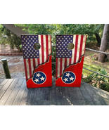 Waterproof Cornhole WRAPS / Tennessee Tristar and TN Orange USA Flag/ La... - $1,581.79 MXN