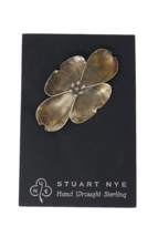 Stuart Nye Sterling Silver Dogwood Flower Pin Brooch - $24.99