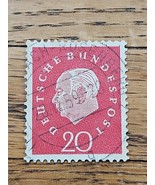 Germany Stamp Theodor Heuss 20pf Used 795 Circular Cancel - $1.35 CAD