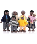 Dollhouse Family People Figures, 7 Pieces Wooden Doll House Family Dolls... - £11.22 GBP
