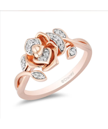 Enchanted Disney Fine Jewelry 14K Rose Gold Ring,Moissanite Belle Rose Ring - £100.72 GBP