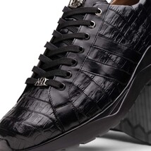 Nino Men'sGenuine Caiman Crocodile Fashion Sneaker Black image 4