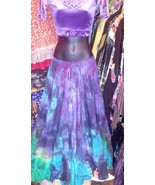 GORGEOUS PURPLE TURQ BLUES TYEDYED GYPSY ATS TRIBAL BELLYDANCE SKIRT 25 ... - $176.01 CAD
