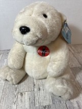 Coca Cola Coke Plush Stuffed Polar Bear Vintage 1993 Used Soft Coca-Cola 10&quot; - £5.42 GBP