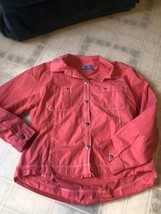 Fresh Produce jacket 100% cotton Coral four pockets metal Buttons Medium - $32.25