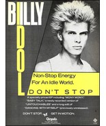 Billy Idol 1981 Don&#39;t Stop EP album advertisement 8 x 11 ad print Mony Mony - £3.33 GBP