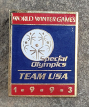 Special Olympics Team USA 1993 World Winter Games Vintage Souvenir Lapel... - $8.99
