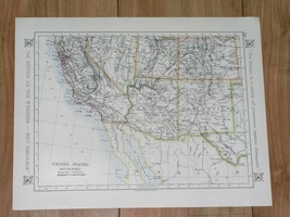 1921 ANTIQUE MAP OF CALIFORNIA ARIZONA NEW MEXICO COLORADO / WYOMING MIS... - £21.04 GBP