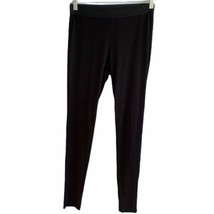 Daisy Fuentes Leggings Pants Black sz Medium M Lined Stretch Elastic Waist - £7.98 GBP