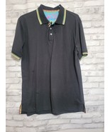 Robert Graham Polo Shirt L Classic Fit Black Golf Club Casual Mens Accen... - $475.79 MXN