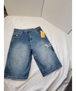 AVIREX Jean Shorts Boys Size 18 Blue Denim Printed Logo Side NEW Tags $40 - $324.07 MXN