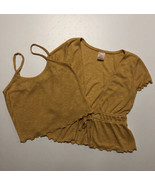 No Boundaries Juniors 2-Piece Mustard Yellow Cropped Tops size S Worn Once - £8.12 GBP