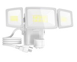 55W Motion Sensor Outdoor Light Plug In, Flood Light Motion 3 Heads, 550... - £71.96 GBP