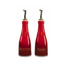 Le Creuset Stoneware Oil and Vinegar Bottle Set - Cerise  - $118.00