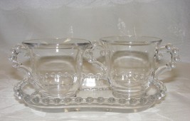 Vintage Imperial Glass Creamer Sugar Underplate Tray Candlewick 12-b - $459.27 MXN
