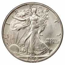 1945-S Argent Walking Liberty 50C (État Choix BU) Plein Lustre De Monnaie - $71.52