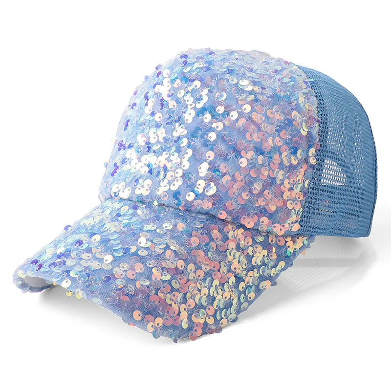 Ins sequin hat summer women&#39;s   baseball cap outdoor  hat Korean fashion net hat - £82.89 GBP