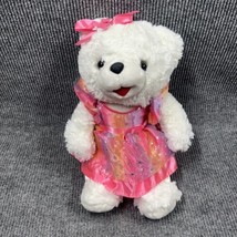 Snowflake Teddy Dan Dee 20” Plush 2018 Girl Bear Dressy Pink Dress Holid... - $32.24