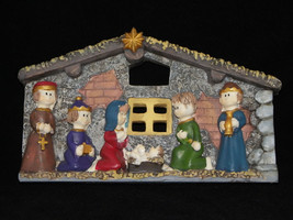 Nativity Scene Wall Plaque Manger Wall Decor Christmas Nativity Stable Plaque - £11.38 GBP