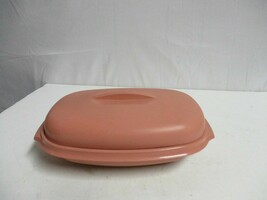 TUPPERWARE 1273-5 Oval Micro Steamer Pink Rose Vtg Microwave Serving Steaming - £27.24 GBP