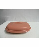 TUPPERWARE 1273-5 Oval Micro Steamer Pink Rose Vtg Microwave Serving Ste... - $655.68 MXN
